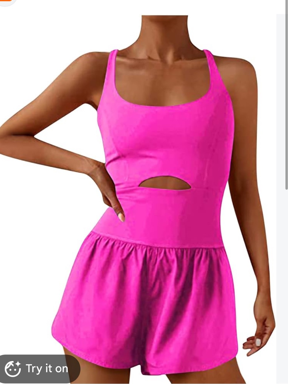 Womens Running Onesie Workout Rompers Athletic Hot Pink Small